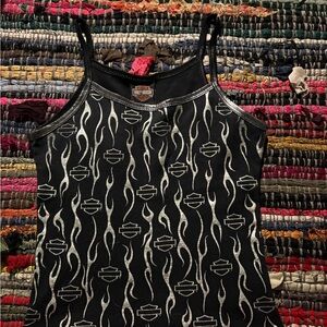 Harley-Davidson Women's Black and White Flame Camisole